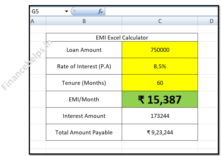 Land Loan Emi Calculator
