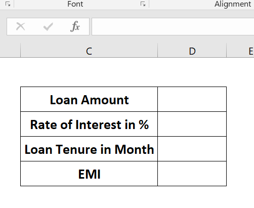 Loan calculation in excel